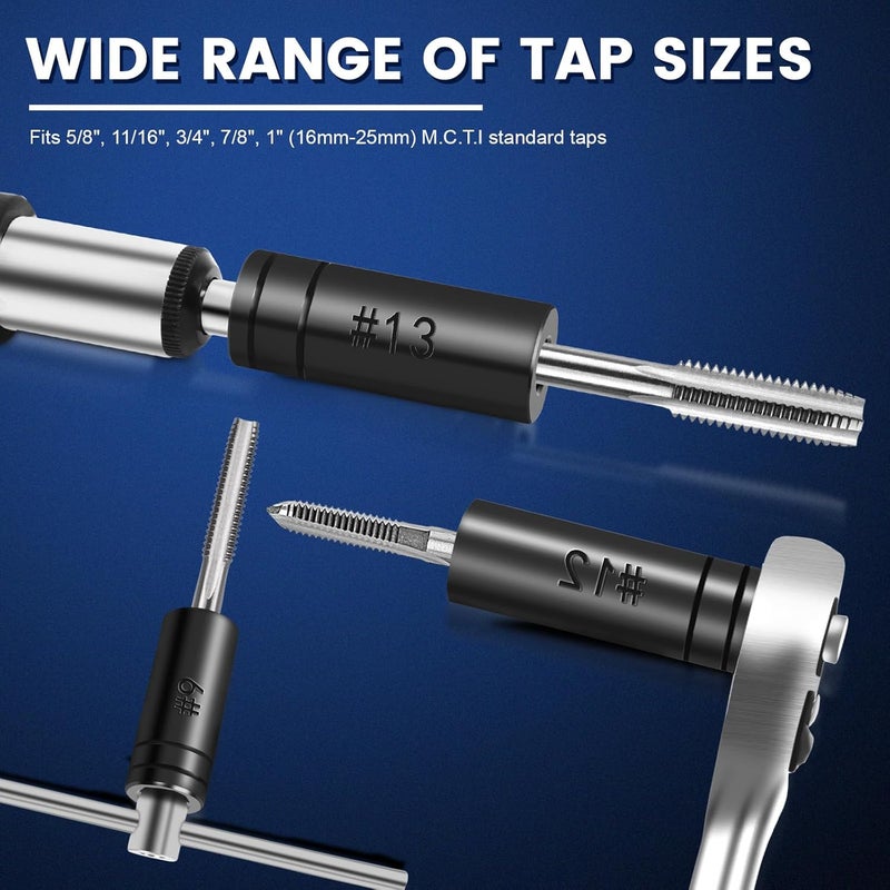 DikTalk 71670 Large Tap Socket Set, Socket Wrench Set with Vinyl Tap Holder, 5/8" to 1" & Metric, 1/2" Square Drive Taps Sockets Adapter for Tap and Die, Extensions, Tight Spaces - Image 3